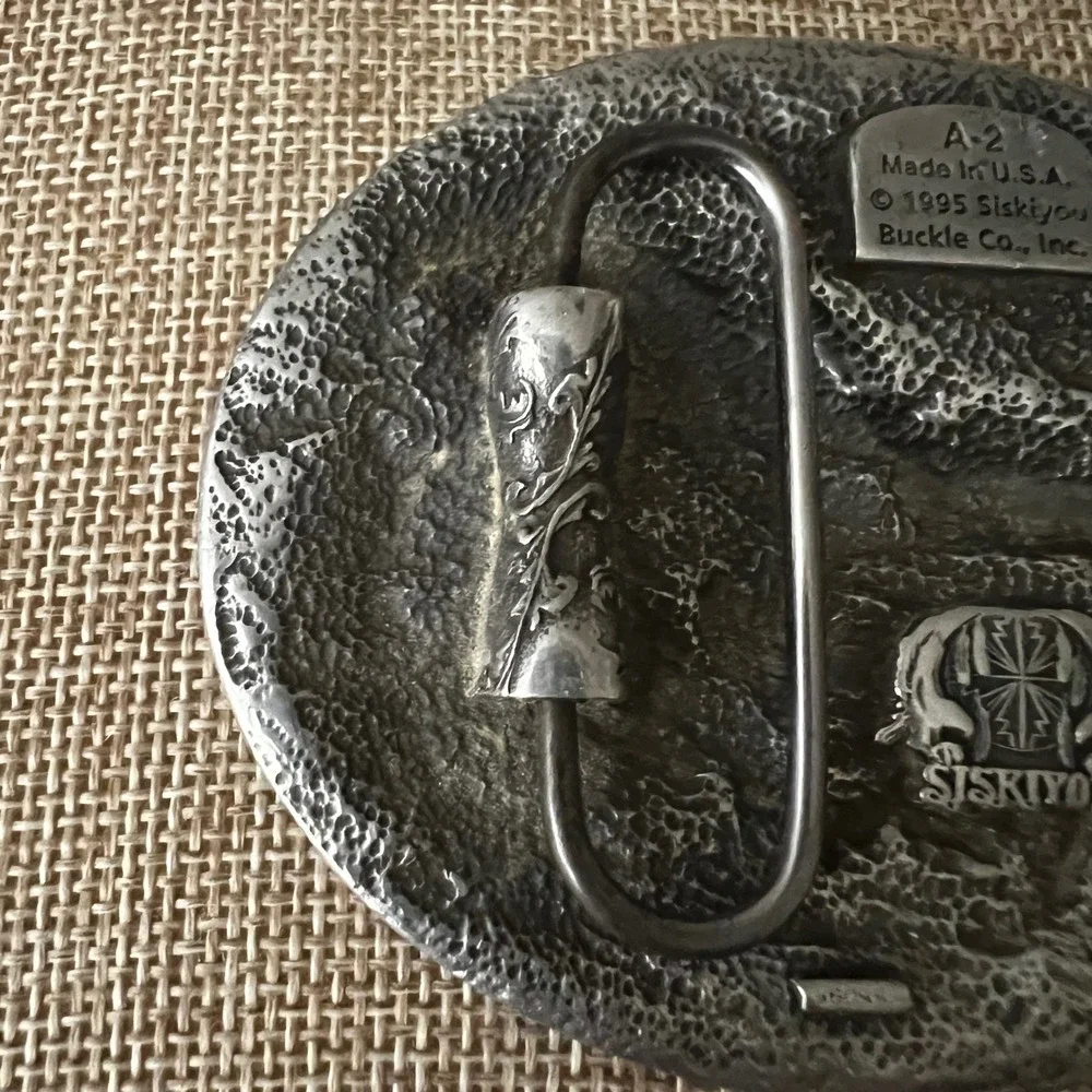 Siskiyou 1995 Flying Eagle Pewter Belt‎ Buckle A-2 Made in USA Large Western